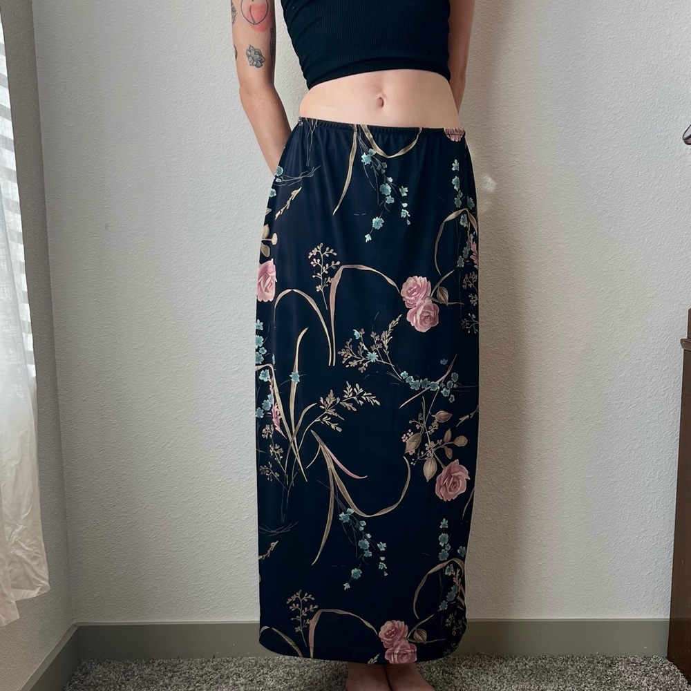 Vintage 90s indie grunge bohemian whimsygoth maxi skirt by JKLA California